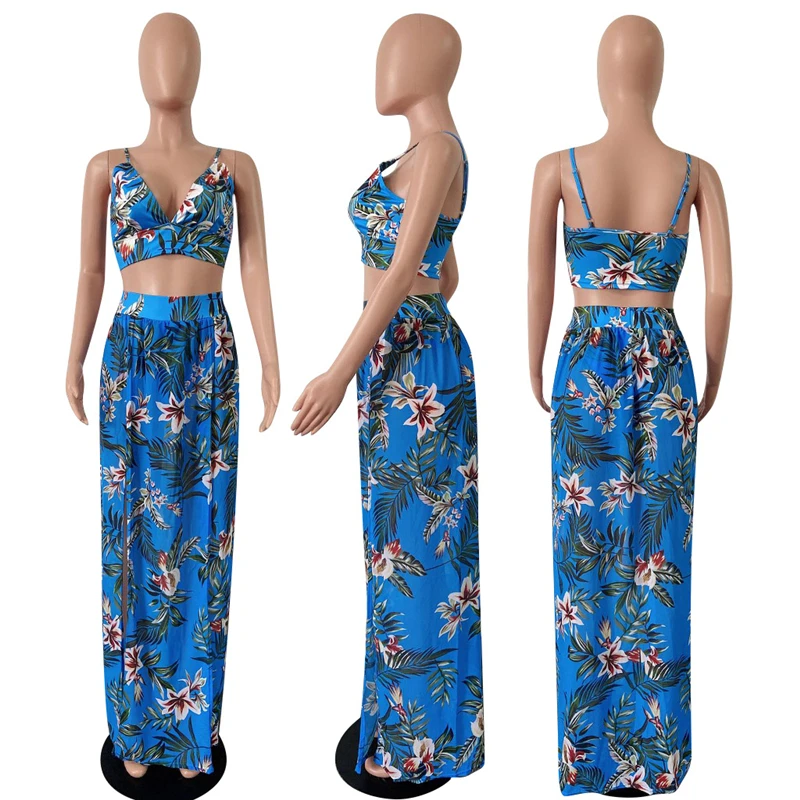 Женский пляжный костюм Adogirl комплект из двух предметов с цветочным принтом