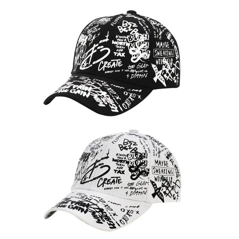 Бейсбольная кепка с граффити для мужчин и женщин Повседневная Уличная Кепка