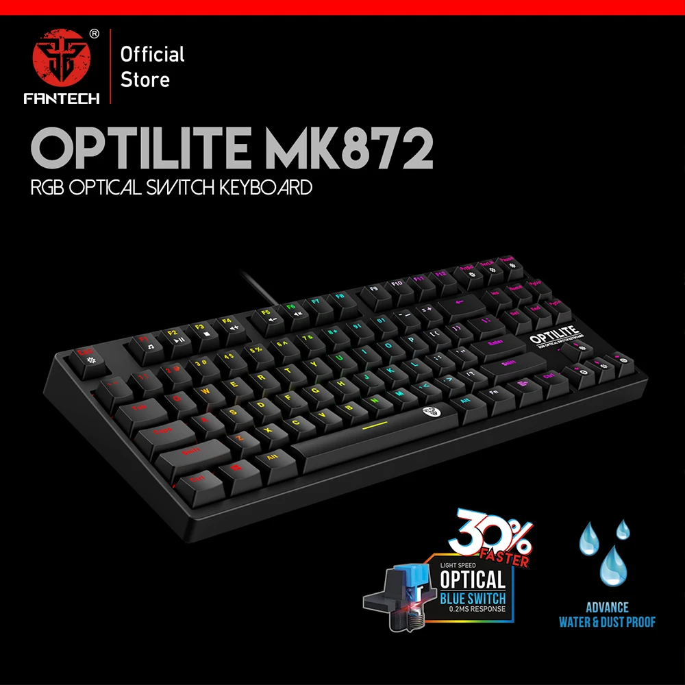 FANTECH MK872 RGB оптическая осевая Бесшумная клавиатура все кнопки не запутываются