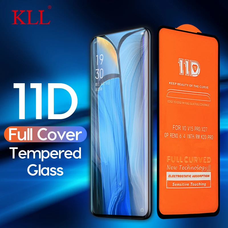 Закаленное стекло с изогнутыми краями 11D для OPPO Reno 10x Zoom A1K A9 F11 Pro Защита экрана Realme