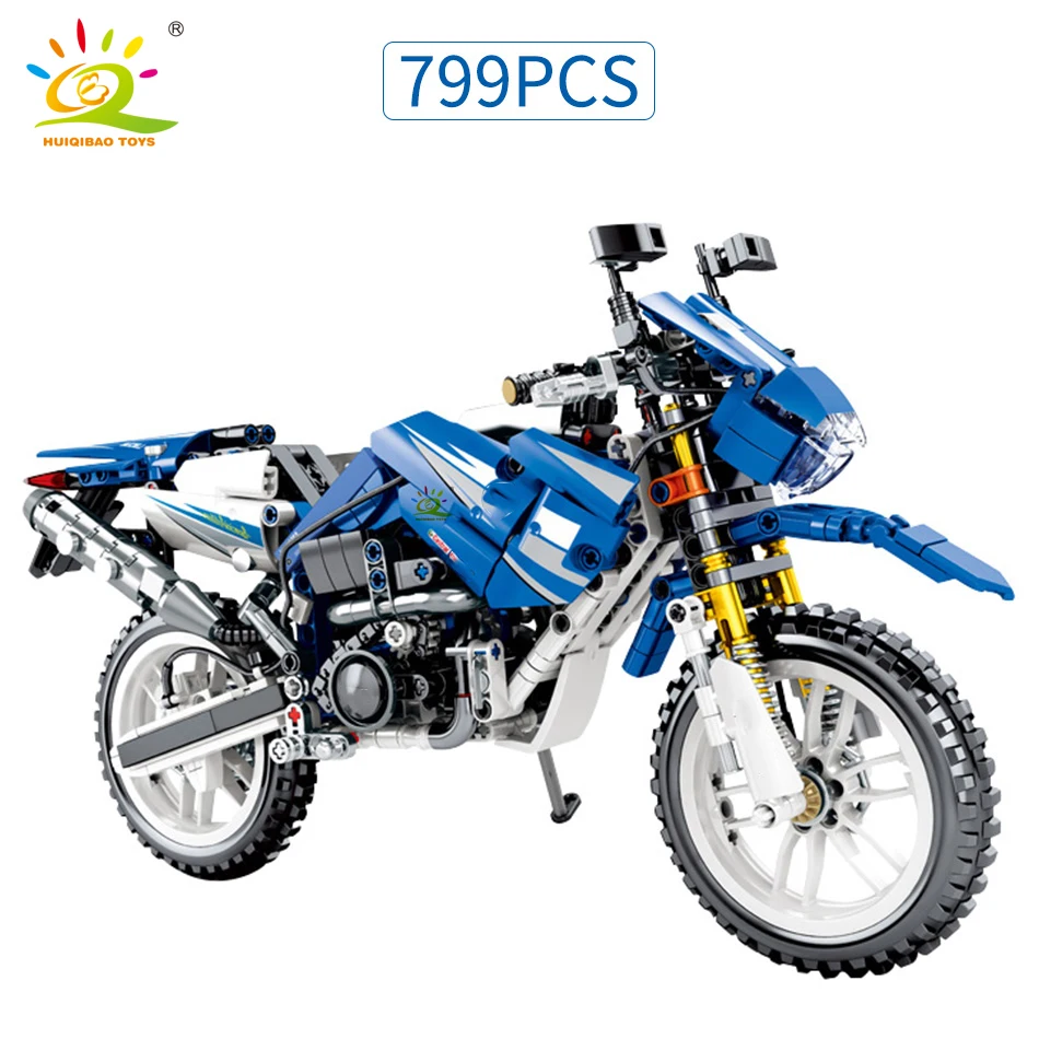 HUIQIBAO игрушки 799 шт. креативная модель мотоцикла строительные блоки городской