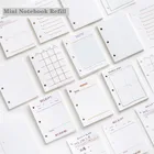 Сменные блоки Yisuremia для блокнота на 3 кольцах, 40 листов, ежедневный ежемесячный недельный блокнот со спиральным переплетением