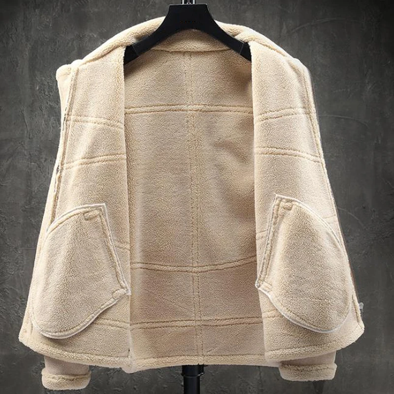 2020 European Brand Designer Mans Faux Fur Coat Oversized Overcoat Leather Jackets and Velvet Clothing Winter B755 | Мужская одежда