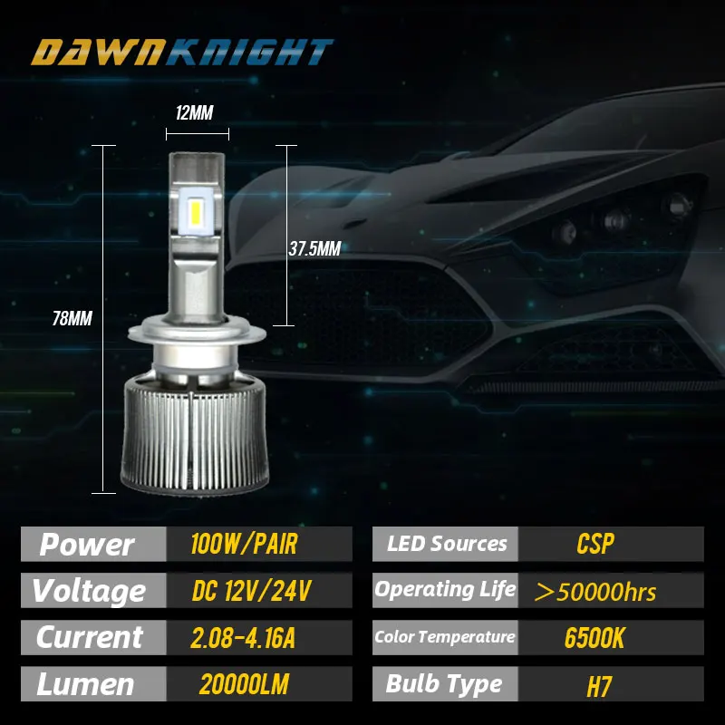 V35 H7 Led Canbus H1 H4 H8 H11 9005HB3 9006HB4 светодиодные лампы 100 Вт 20000LM 6500K CSP светодиодная лампа