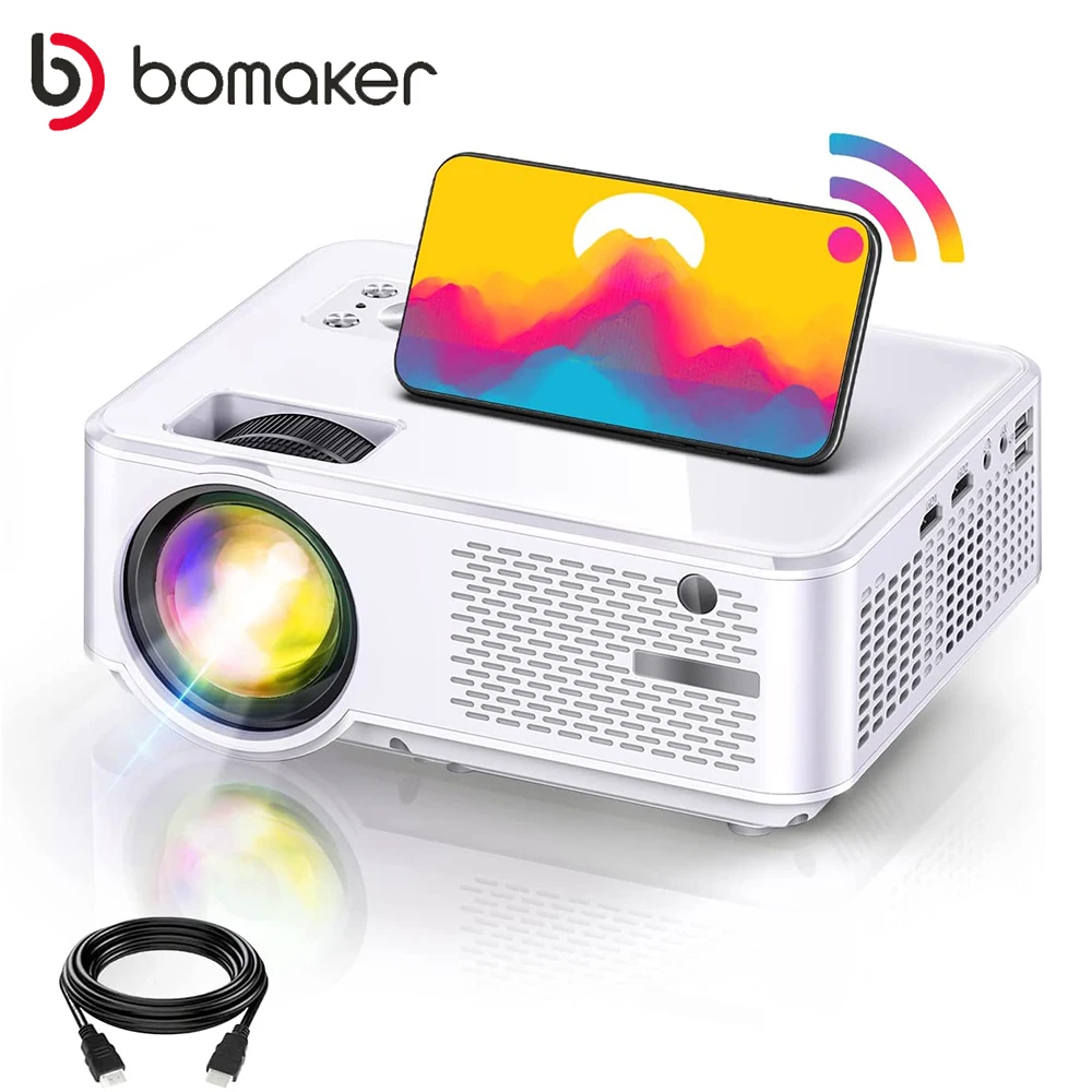 

BOMAKER Full HD Mini Projector C9 Native 1080P LED Android WiFi Projector Video Home Cinema 3D Smart Movie Game Proyector