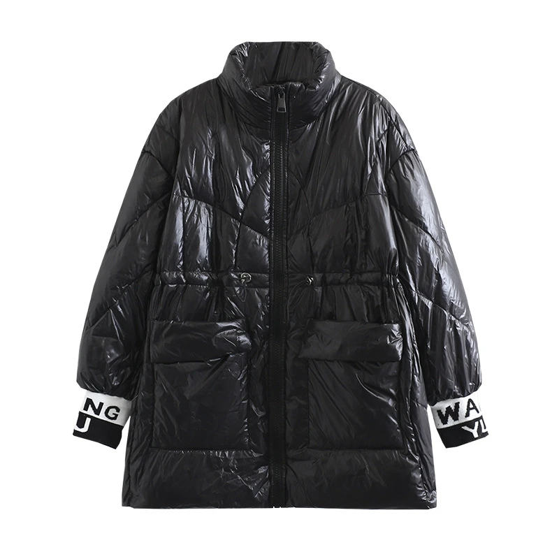 2020 Winter Glossy Bright 90% White Duck Down Jacket Women's Hooded Coat Female Thick Warm Slim Parkas Ladies Feather Down Coats