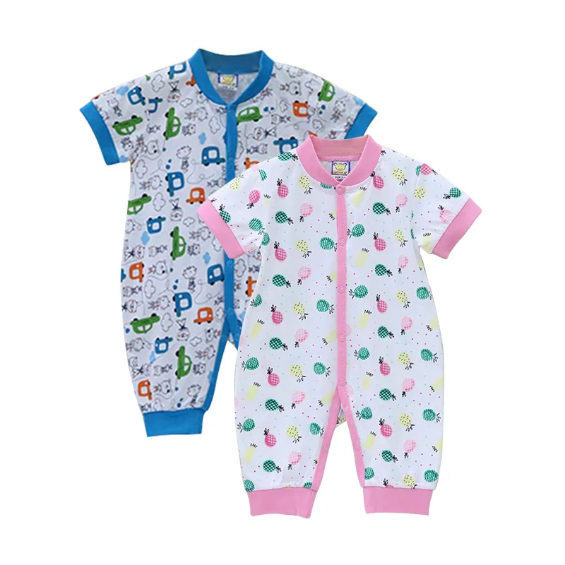 2021 Baby boys 2Pcs bodysuit short sleeve summer 100% cotton overalls girls newborn cartoon clothes babies button clothing | Мать и