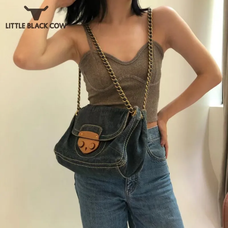 

Винтажная джинсовая сумка для женщин, женская сумка под плечо, новая модная сумка, сумки-Хобо, женская сумка-мессенджер для отдыха