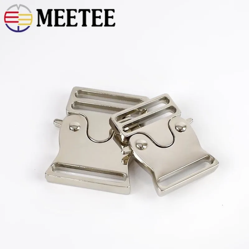 2 шт. Meetee металлический мешок Быстрый боковой застежкой на пряжку 25/30/38 мм Собака Воротник, тканевая лента настроить пряжку одежда, тактическое снаряжение, Ремни аксессуары