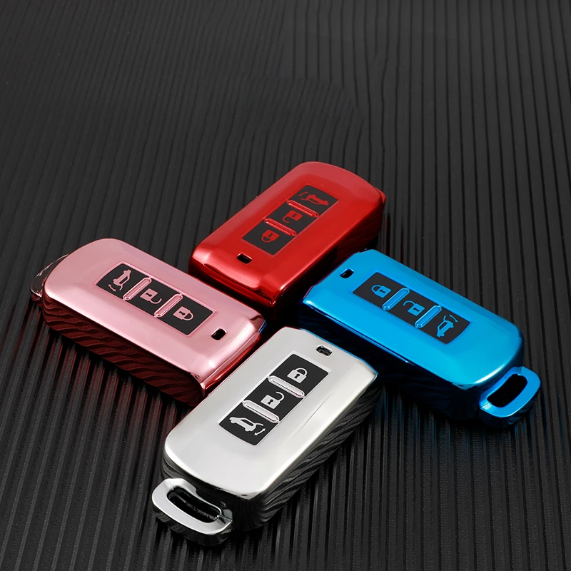 

TPU Car Key Cover Case For Mitsubishi Outlander 3 Lancer ASX Colt Pajero Sport Eclipse Cross Key Case Ring Covers