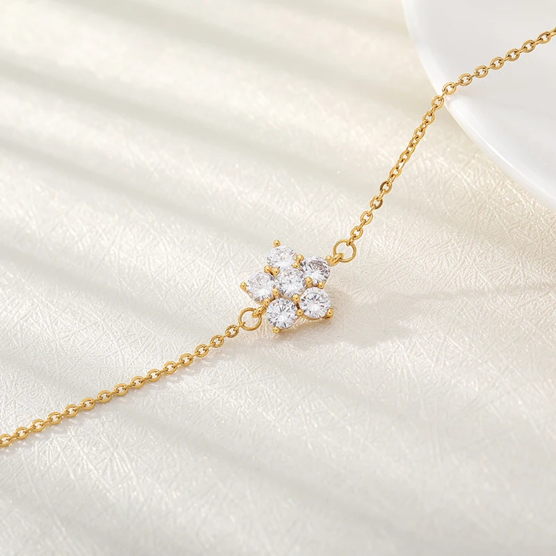 Женский браслет с австрийскими кристаллами золотого цвета Шармами|Цепочки и