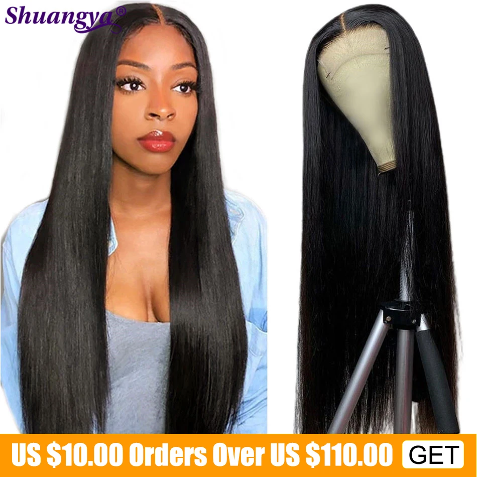 

Bone Straight Human Hair Wig 28 30 Inch 4x4 Lace Closure Wig 180 Density Pre Plucked Malaysian Human Hair Wigs For Black Women