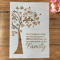 a4 29cm family tree diy layering stencils wall painting scrapbook coloring embossing album decorative template