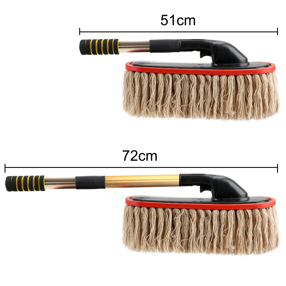 

Car Wash Brush Dust Removal Brush Fibre Broom Rotating Mop Telescoping Long Handle Car Cleaning Tools Car Accessories