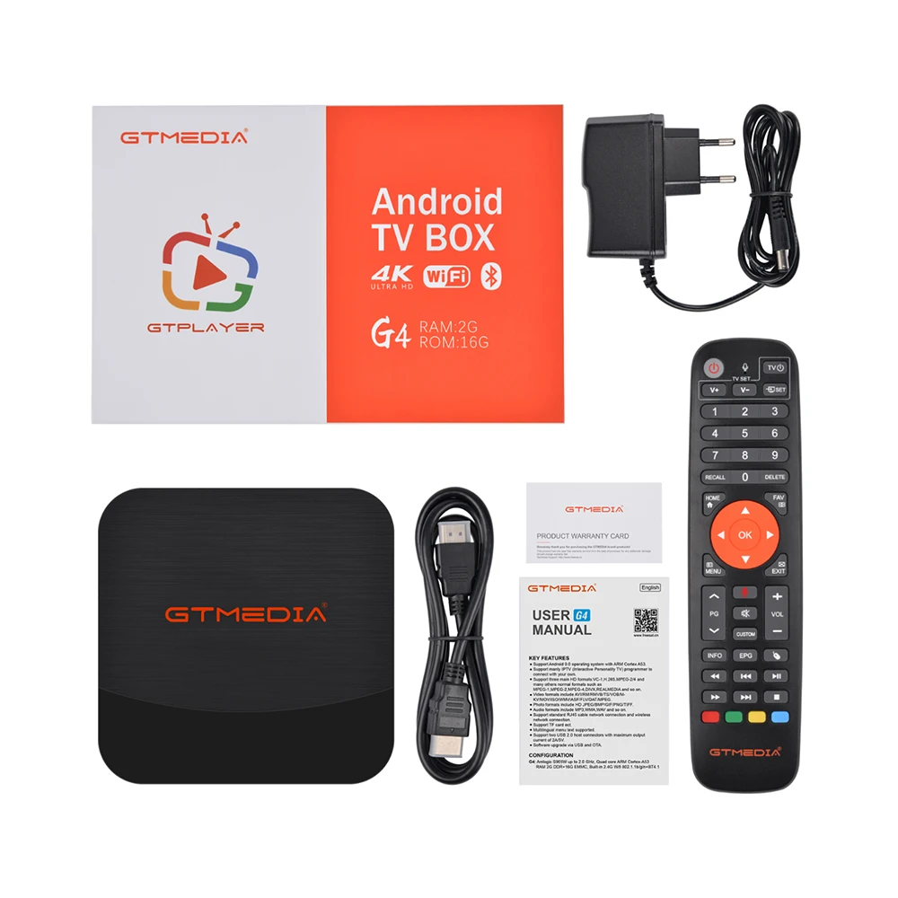 Смарт ТВ-приставка GTMEDIA G2/G4/G4 android встроенный Wi-Fi Bluetooth 4 0 с мини-беспроводной