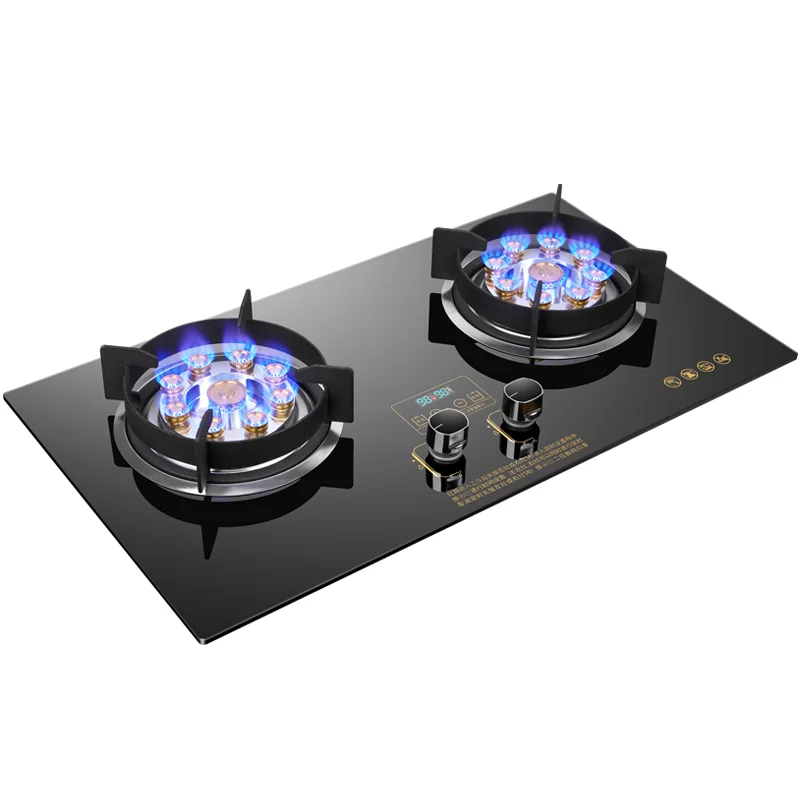 

Gas Stove Desktop Gas Stove Double Burner Embedded Double Stove Household Energy-Saving Fierce Fire Natural Gas Liquefied