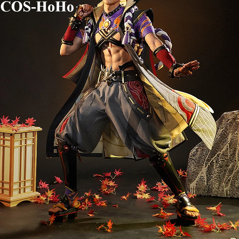 

COS-HoHo Anime Genshin Impact Arataki Itto Game Suit Gorgeous Handsome Uniform Cosplay Costume Halloween Role Play Outfit Men