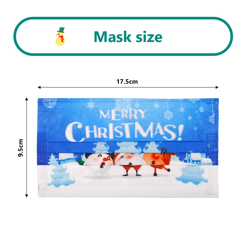 10/50/100PCS Christmas Mask Adult Disposable Face Anti Dust navidad mascarillas quirurgicas noel masque chirurgical mascara |