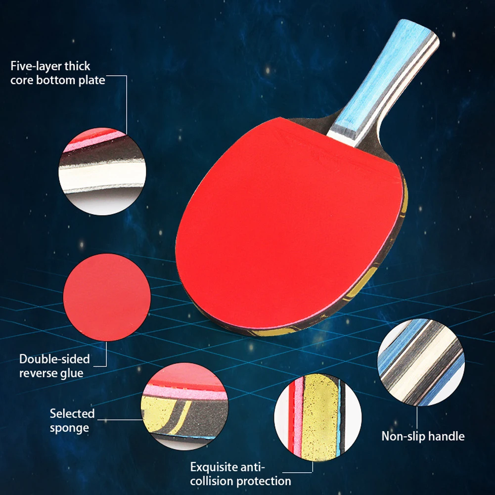 Ракетка для настольного тенниса 2 шт. набор ракеток пинг понга тренировок с