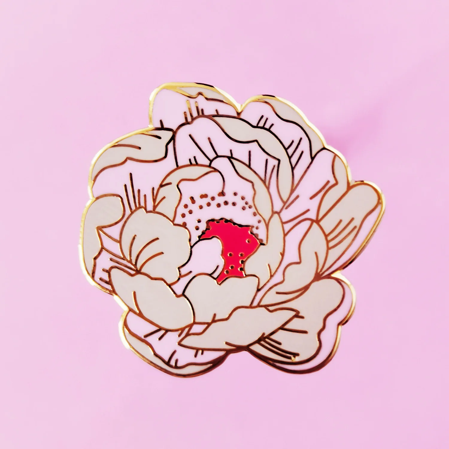 

Beautiful Peony Flower Pastel Hard Enamel Pin Fashion Charm Plant Flowers Golden Brooch Romantic Art Badge Unique Jewelry Gift