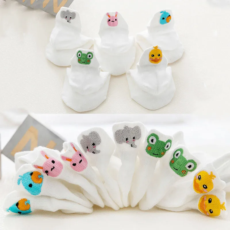Calcetines de algod&oacute;n con bordado Kawaii para ni&ntilde;os, medias con estampado divertido de frutas, regalos de Navidad, 5 par/lote, talla 1-9 a&ntilde;os-4