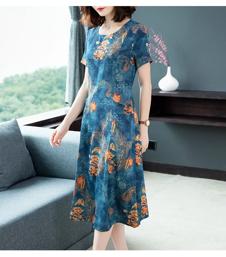 Летняя одежда для будущей матери свободное шелковое платье в стиле старого