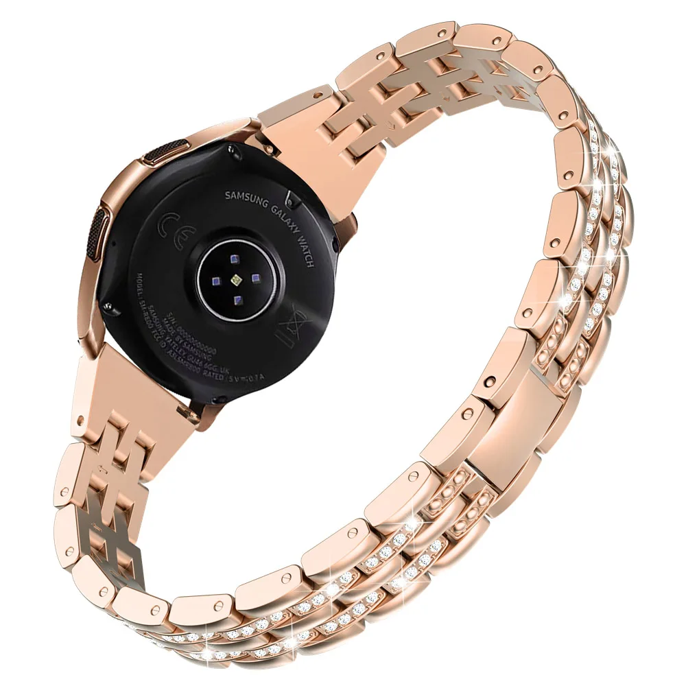 RGold Toyouths металлический кристалл Алмазный ремешок для samsung Galaxy Watch 42 мм браслет женский ремешок для Galaxy Watch Active2 40 мм - Цвет ремешка: RGold