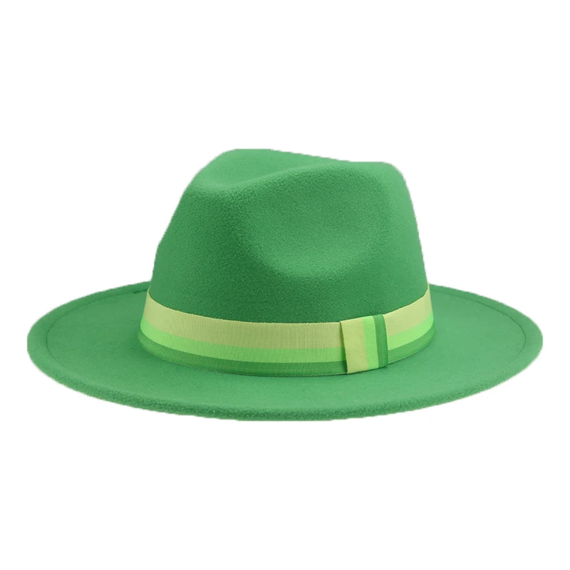 

Hats for Women Fedora Felted Band Solid Black White Fedoras Hats Winter Panama Outdoor Dress Felt Hat for Men Sombreros De Mujer