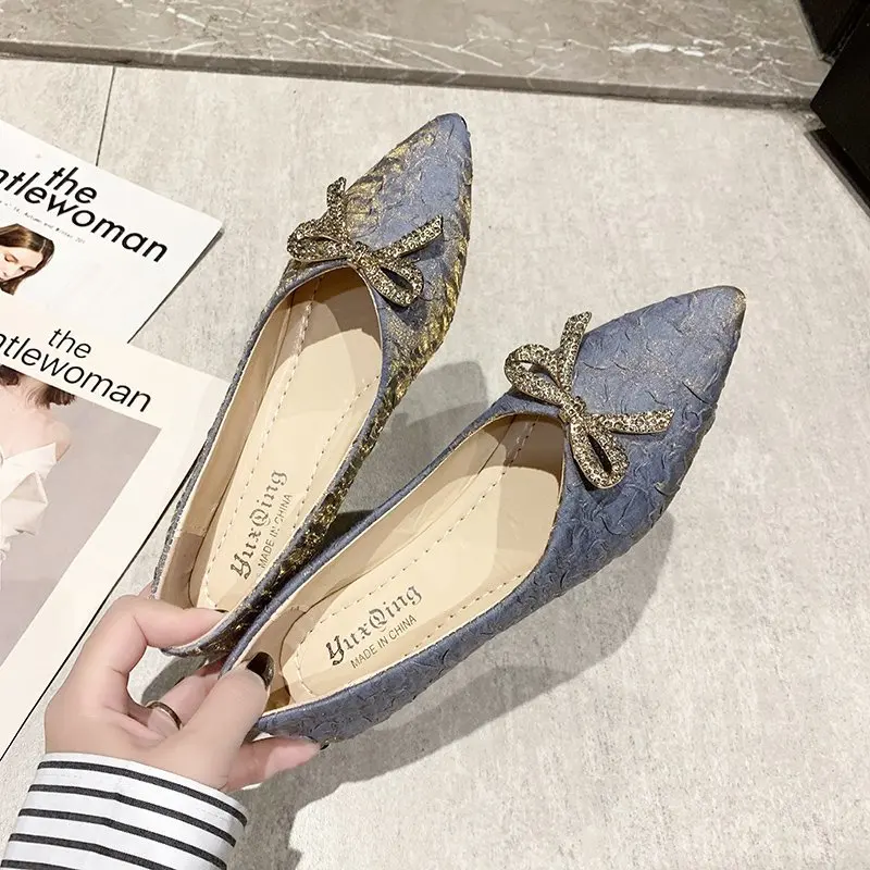 

Shoes Woman Flats Shallow Mouth Modis All-Match Casual Female Sneakers Slip-on Pointed Toe Dress Summer 2021 Moccasin New Slip O