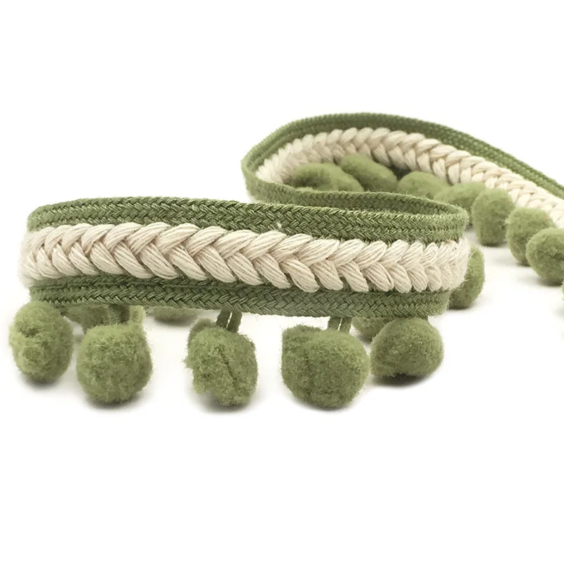 Винтажная вышитая лента 1 2 см Шариковая с бахромой и помпоном для рукоделия