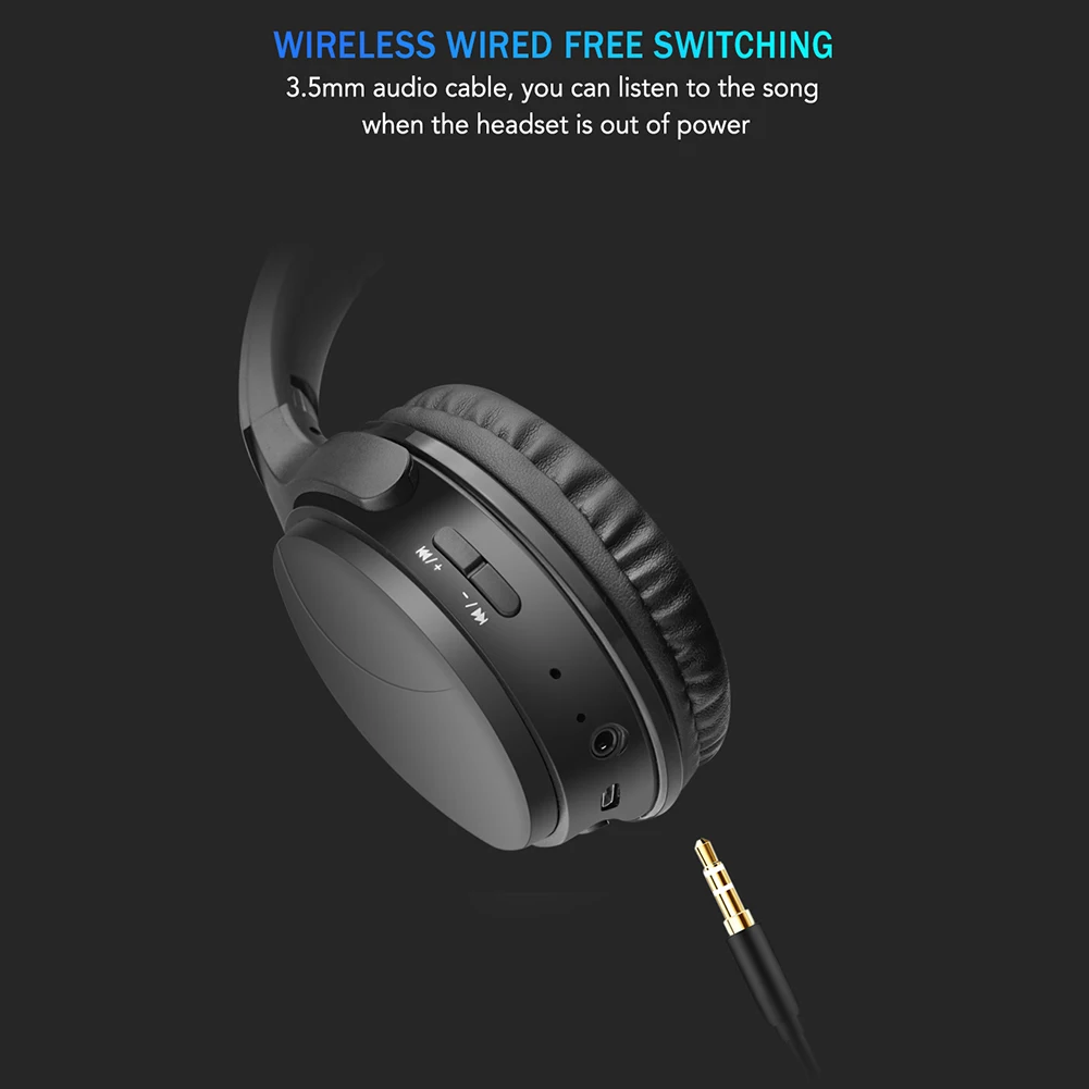 Беспроводные наушники Bluetooth гарнитура Складные стерео игровые с микрофоном для