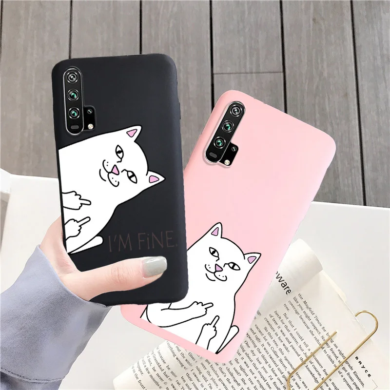 Милый чехол с мультяшным котом для huawei Honor 20 s силикон Конфета бампер 8x10 9 8 Lite 20s 8A 8C
