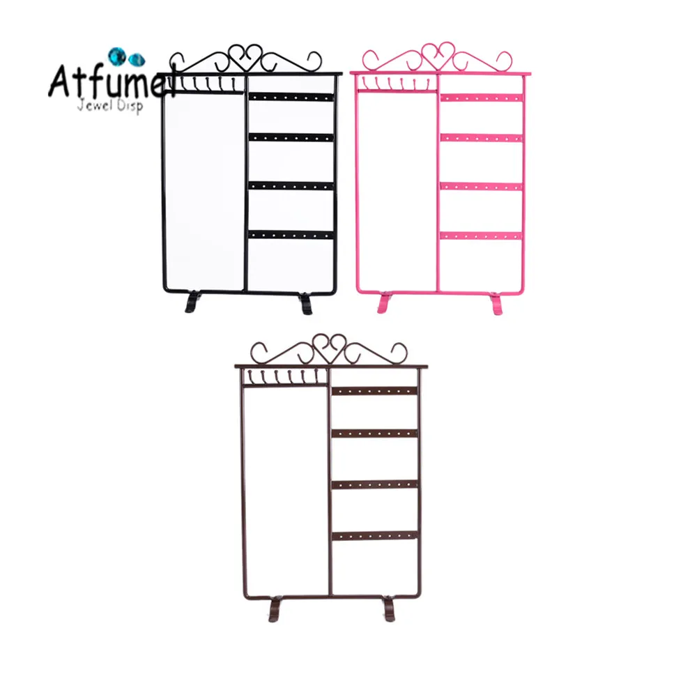 

Metal 32 Hole 6 Hooks Earring Necklace Jewelry Display Holder Ring Bracelet Pendant Stud Jewelry Organizer Hanger Earring Stand