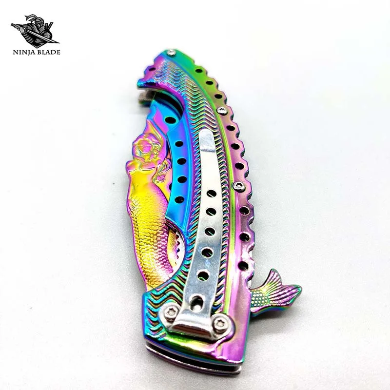 Красивый Складной нож русалки универсальный коллекционный с острым домкратом