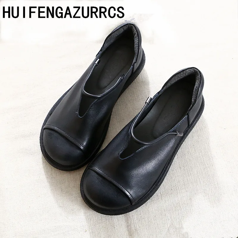 Туфли Careaymade из натуральной кожи литература и искусство удобные туфли на толстой