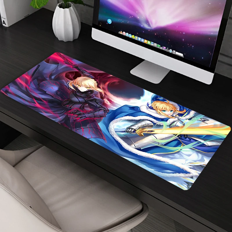 

Hot sale gaming mouse pad Saber Fate Natural Rubber soft Desk mause pad Keyboard Pad Gaming Accessories Desk mats Fast Delivery