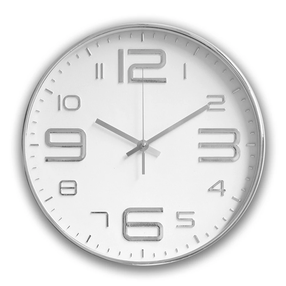 

Wall Clock 12 Inch Stylish Modern Silent Non-Ticking Round 3D Decorative Design for Home Office SLC88