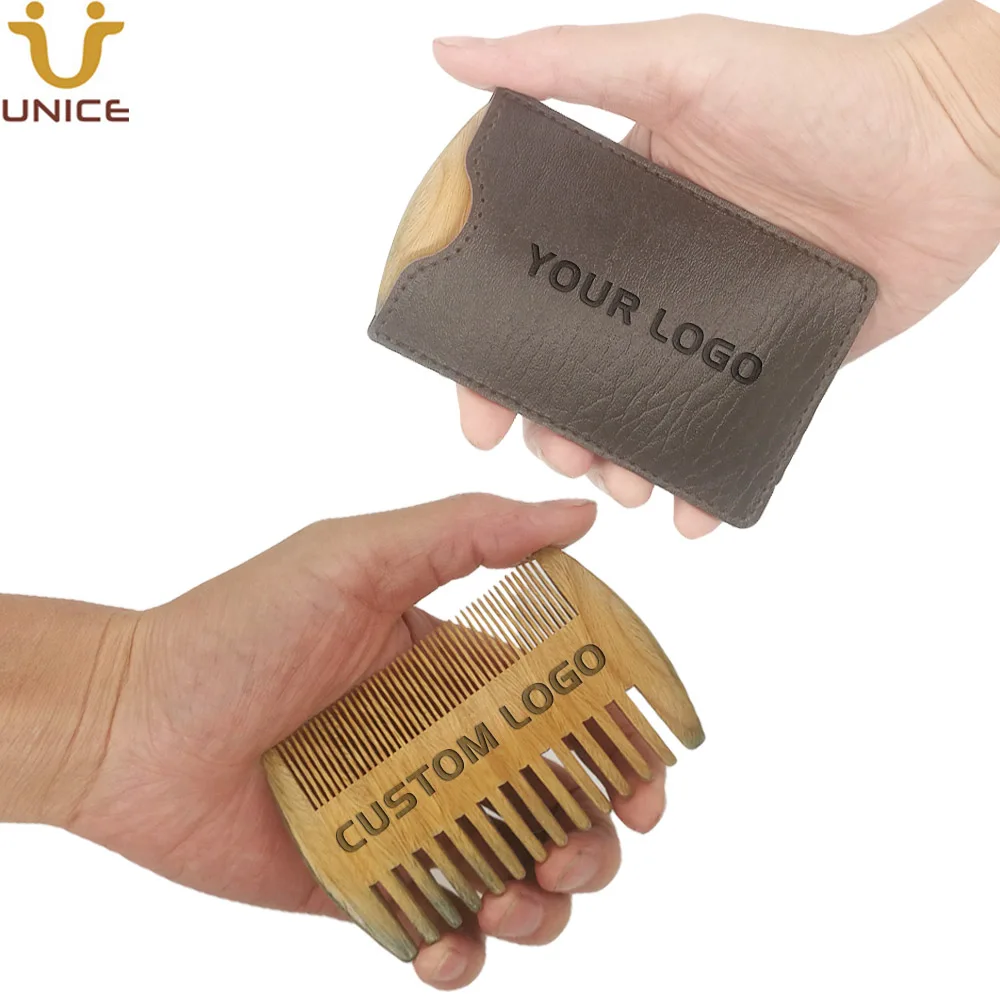 50 шт./лот Amazon Горячая Натуральная Зеленая деревянная расческа для бороды