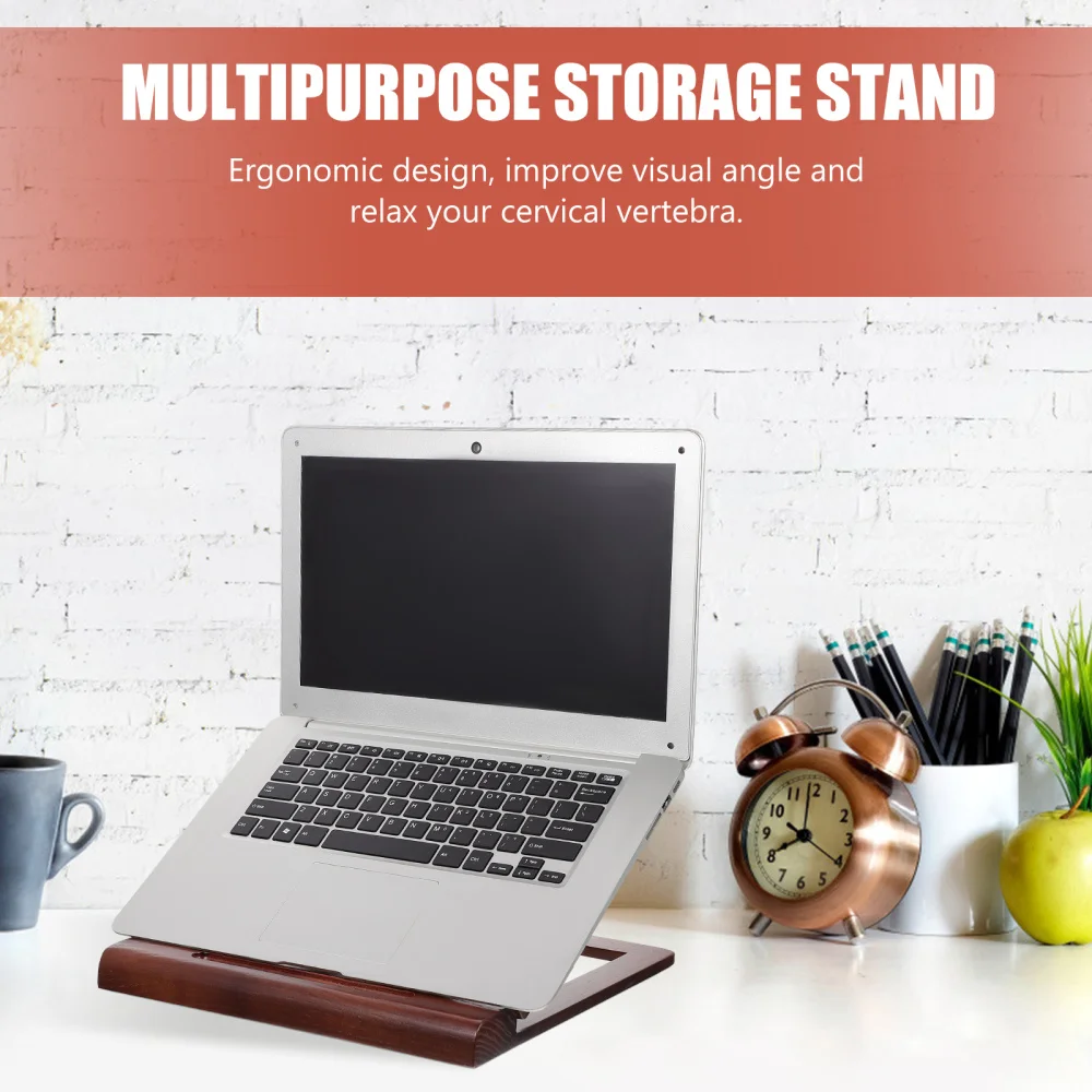 

Wooden Folding Notebook Cooling Rack Desktop Storage Framework (Light Brown)