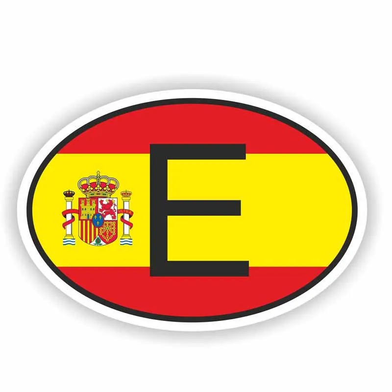 

Funny Motorcycle PVC 18cm X 12cm Car Styling E SPAIN Country Code Car Sticker Accessories Cover Scratches Waterproof Decal