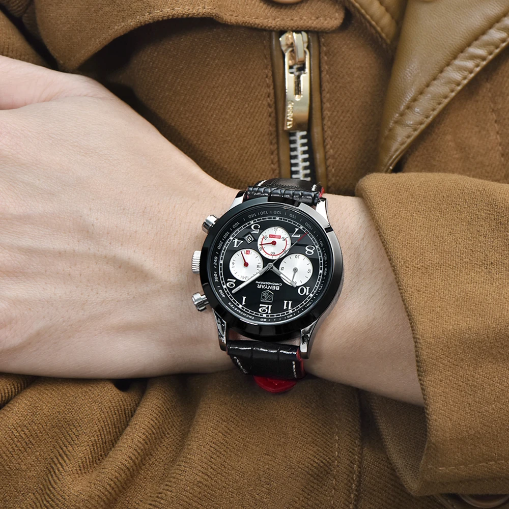 BENYAR мужские модные спортивные кварцевые роскошные бизнес часы