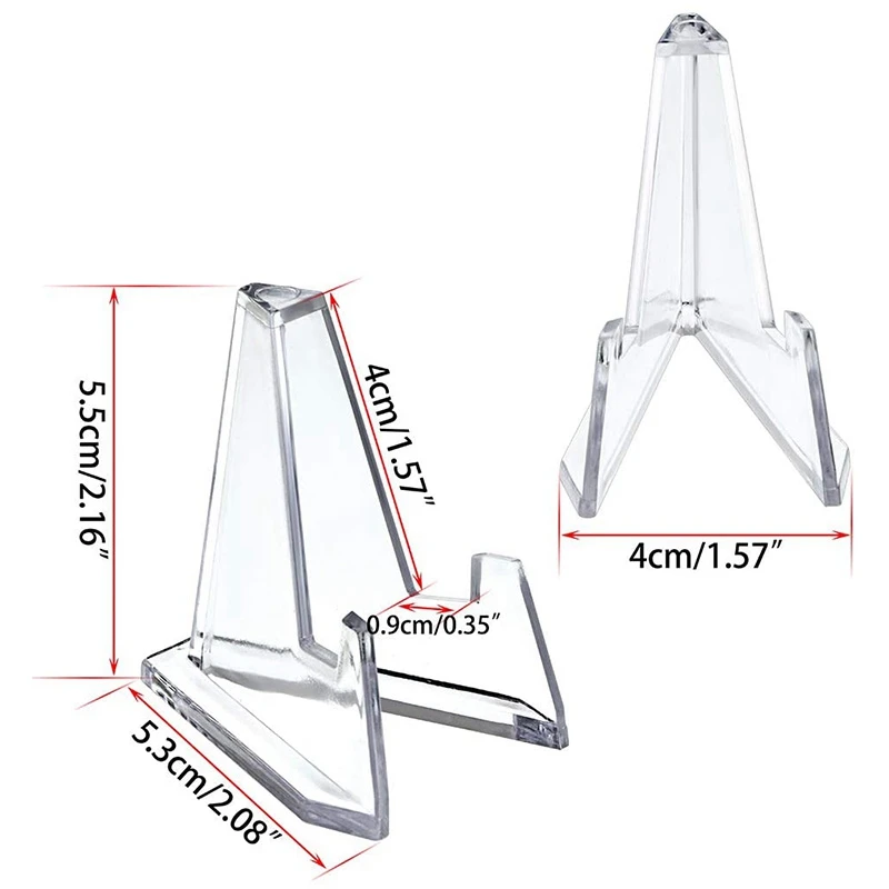 

20Pcs Transparent Plastic Medals Coins Display Stand Easel Show Holder Exhibit Mount