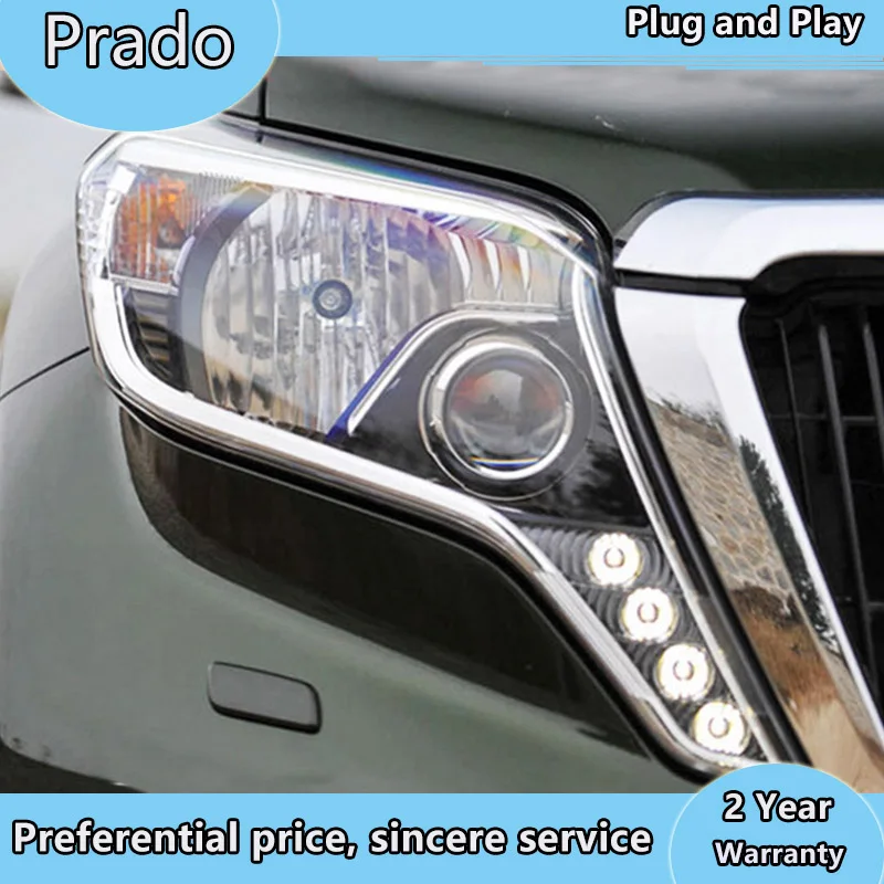 Автомобильный Стайлинг для Toyota- Prado светодиодный налобный фонарь светодиодный DRL Hid головной фонарь Ангел глаз биксенон двойной луч фары аксессуары
