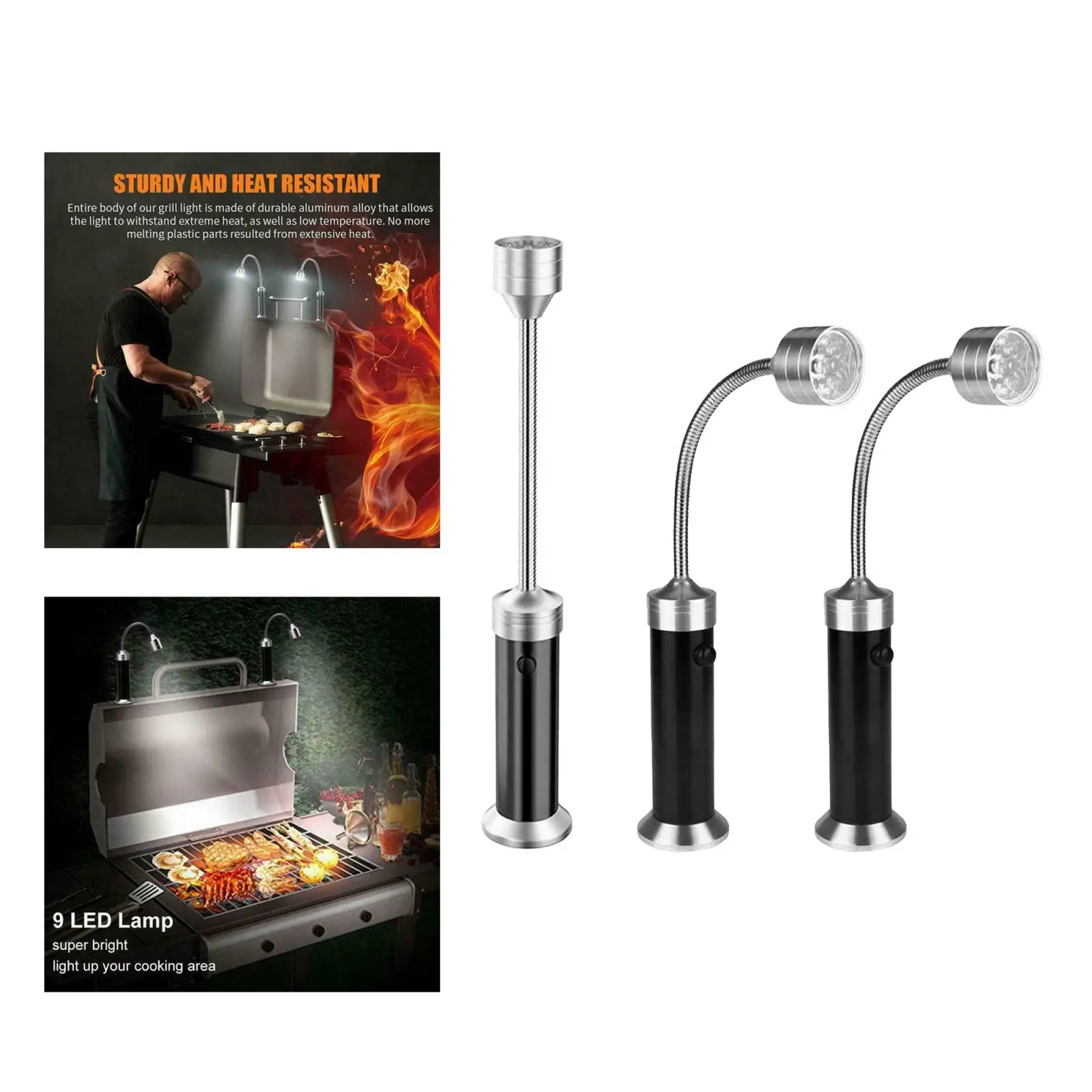 

Flexible Gooseneck Barbecue Lamp Outdoor BBQ Grill LED Lights Work Light