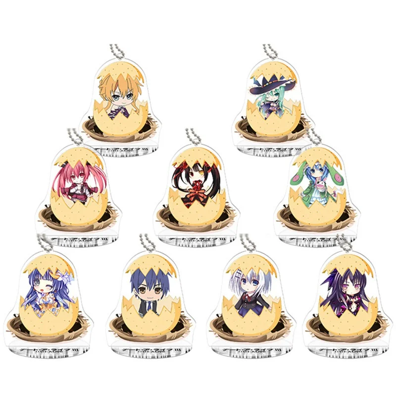 Anime Key Chain Date A Live Yoshino Cosplay Acrylic Keychain Yatogami Tohka Tokisaki Kurumi Pendant Chaveiros Llaveros | Украшения и