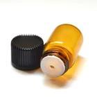 Мини-флакон из янтарного стекла горячая Распродажа, 10 шт., 1 мл, с переходником отверстия и крышкой, 14 драм, маленький сосуд для эфирных масел