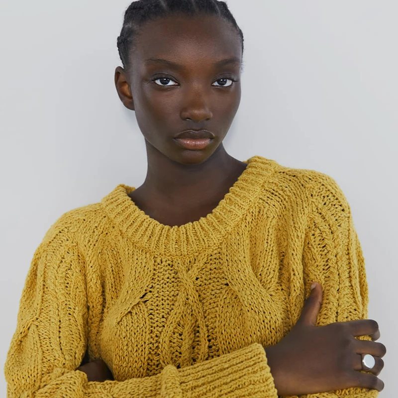 Ladyfirsy ZA Twist свитера корейский модный вязаный пуловер ручной работы с узором