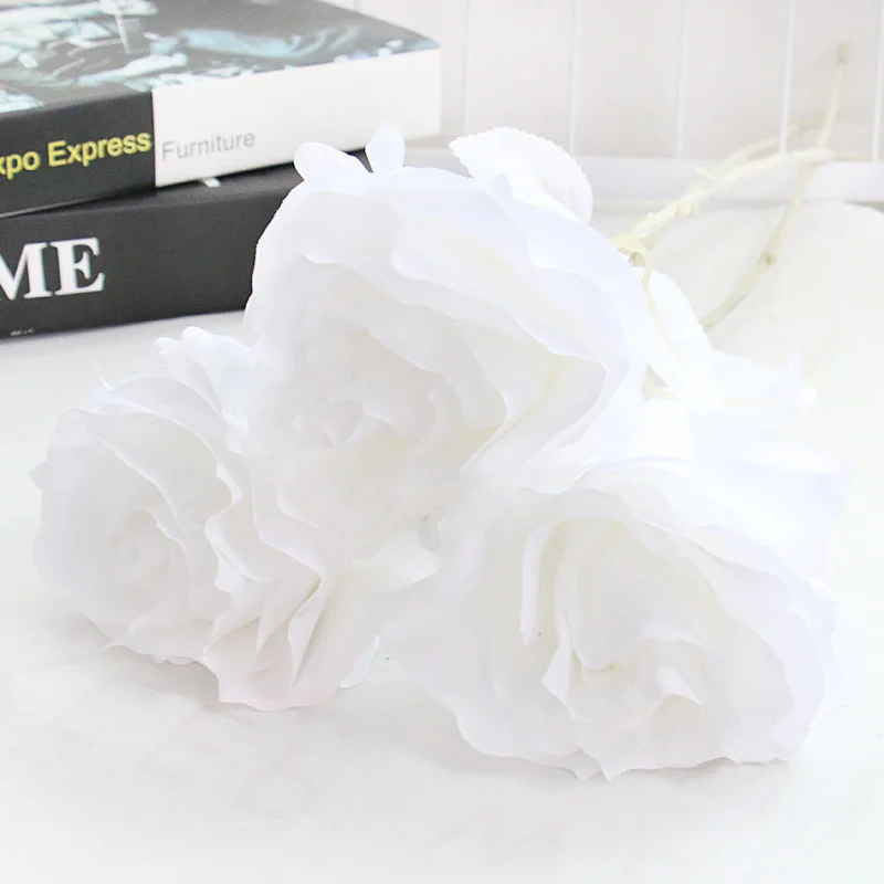 Black White Red High Simulation Silk Rose Artificial Flower Home Decor Photography Wedding Backdrop Layout Props Do Dropshipping | Дом и сад