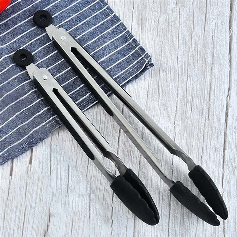 Нержавеющая сталь силиконовые барбекю клип кухонные щипцы для салата