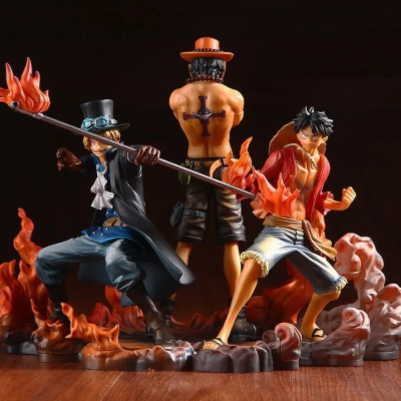 

3Pcs/Lot Japanese Anime Cartoon One Piece Monkey D Luffy Portuguese D Ace Figures Models Toys Collection Car Decoration Hot 2021